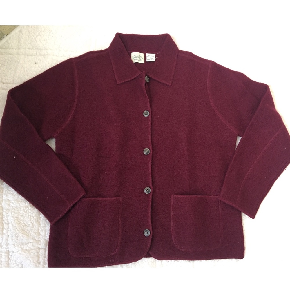 G.H. Bass&Co 100% Wool Button Down Jacket Sweater